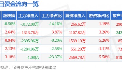 股票行情快报：吉祥航空（603885）11月21日主力资金净卖出3172.08万元