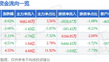 股票行情快报：新易盛（300502）3月28日主力资金净买入6682.49万元