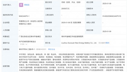 国轩高科全资控股，柳州国轩新能源电池公司正式成立！