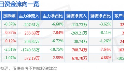 股票行情快报：申通地铁（600834）3月13日主力资金净卖出207.61万元