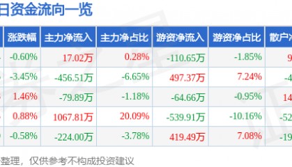股票行情快报：合兴包装（002228）8月28日主力资金净买入17.02万元