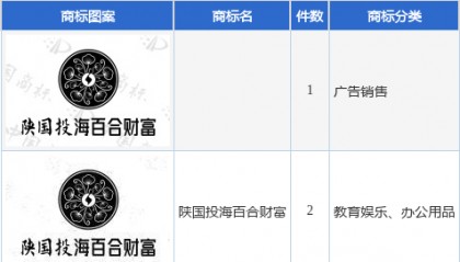 陕国投Ａ新提交“陕国投海百合财富”等3件商标注册申请